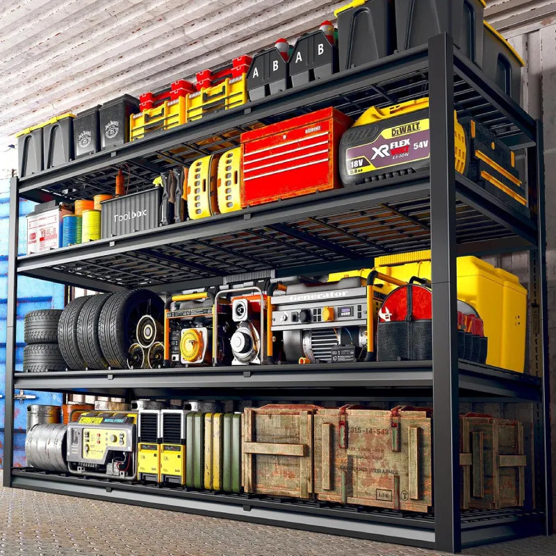 【🔥Factory Direct Clearout Sale🔥】60"W 4-Tier Shelves for Storage 2550LBS Adjustable Garage Shelving Storage Racks  for  Pantry Garage Basement