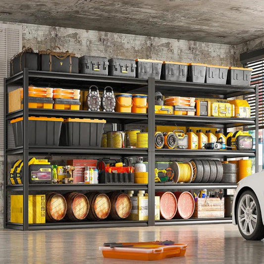 【🔥Factory Direct Clearout Sale🔥】2 Packs 72.2"H Garage Storage Shelves 3000LBS Heavy Duty Rack, Industrial Shelves for Basement Warehouse