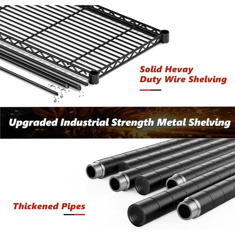 【🔥Factory Direct Clearout Sale🔥】35.4"W Wire Shelving Units, 5 Tier Adjustable Storage Rack, Metal Commercial Shelves for Pantry Kitchen Dorm