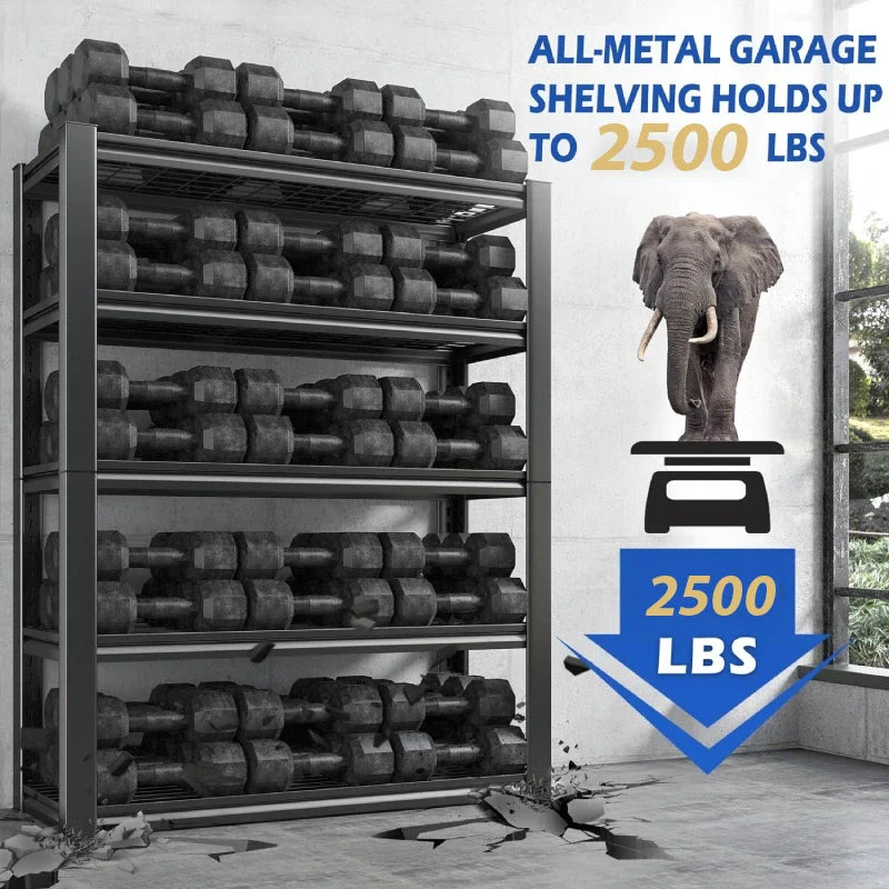 【🔥Factory Direct Clearout Sale🔥】2 Packs 35.6"W Steel Shelving 2500LBS Heavy Duty Storage Shelves Adjustable Storage Shelves for Garage, Kitchen,Basement