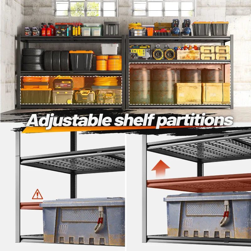 【🔥Factory Direct Clearout Sale🔥】55.2"W 3500LBS Industrial Shelving 6-Tier Adjustable Heavy Duty Shelves for Garage Basement Warehouse