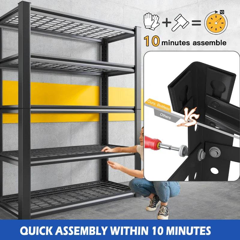 【🔥Factory Direct Clearout Sale🔥】2 Packs 35.6"W Steel Shelving 2500LBS Heavy Duty Storage Shelves Adjustable Storage Shelves for Garage, Kitchen,Basement