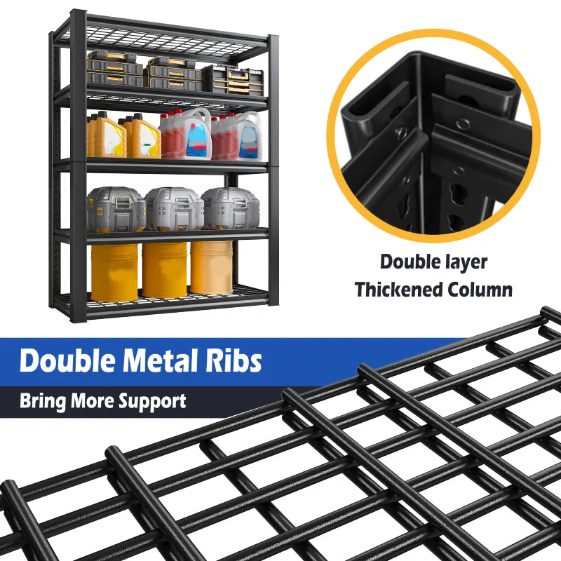 【🔥Factory Direct Clearout Sale🔥】2 Packs 35.6"W Steel Shelving 2500LBS Heavy Duty Storage Shelves Adjustable Storage Shelves for Garage, Kitchen,Basement