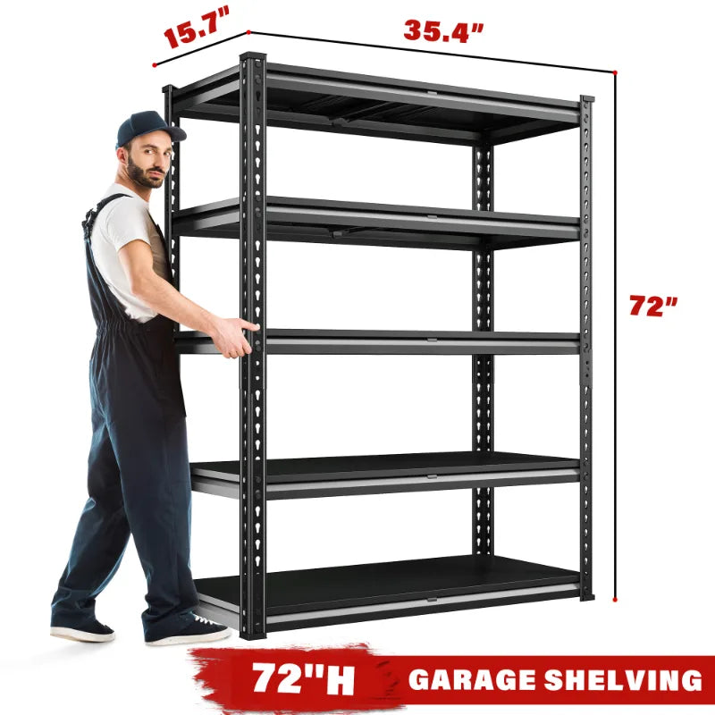 【🔥Factory Direct Clearout Sale🔥】 3000 LBS 5 Tiers Heavy Duty  Storage Shelves Adjustable Metal Shelving for  Garage, Pantry, Kitchen and Basement