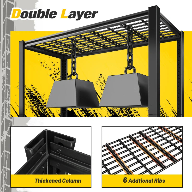 【🔥Factory Direct Clearout Sale🔥】59.9H 4 Tiers Industrial Shelves Adjustable Shelving for Garage Warehouse Basement Loads 2200LBS
