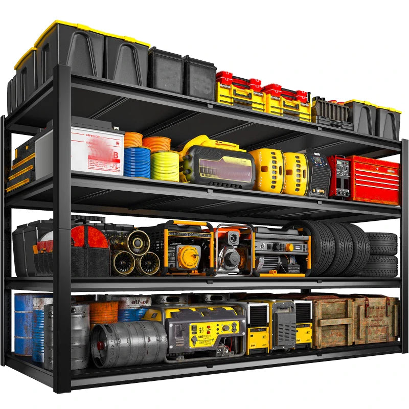 【🔥Factory Direct Clearout Sale🔥】60" W Industrial Metal Shelving 4-Tier Garage Steel Shelving for Warehouse, Basement, Pantry