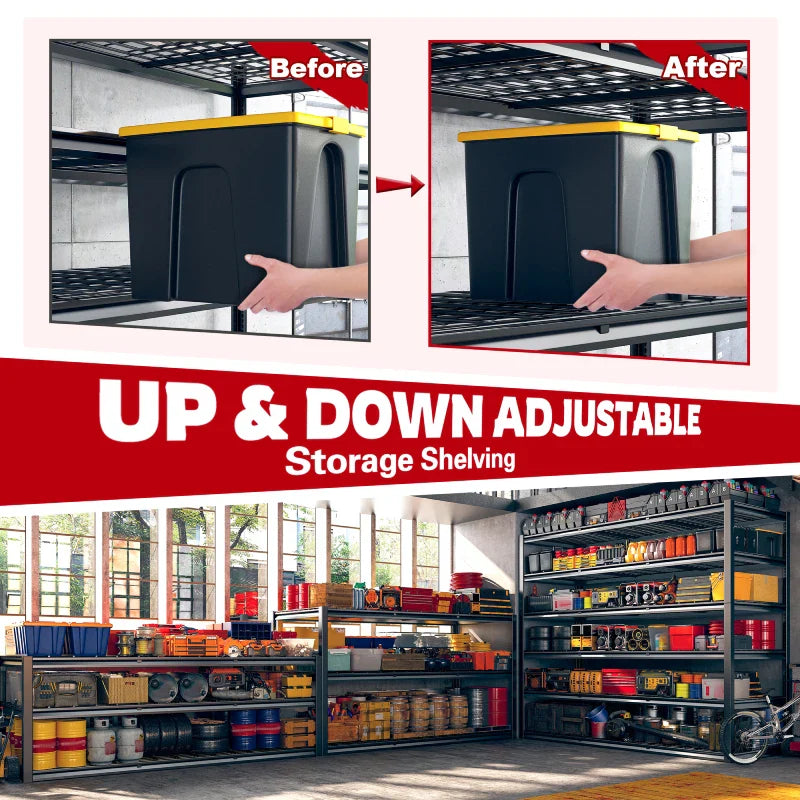 【🔥Factory Direct Clearout Sale🔥】60in x 84in Garage Storage Shelves 6-Tier Industrial Steel Shelving Adjustable Heavy Duty Garage Shelving Tool-Free Shelf For Basement Commercial Warehouse
