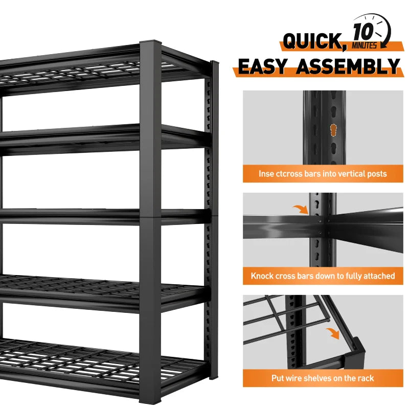 【🔥Factory Direct Clearout Sale🔥】2 Packs 72" H 2500LBS Storage Shelves  5-tier  Adjustable Shelving Units for  Basement  kitchen Garage Pantry