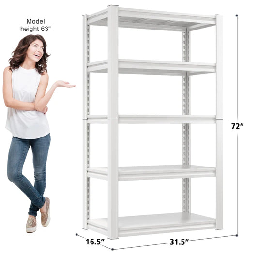 【🔥Factory Direct Clearout Sale🔥】31.5"W  6-Tier Garage Shelving 2000LBS Metal Shelving Heavy Duty White Shelves for Closet Pantry Kitchen