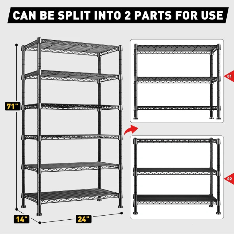 【🔥Factory Direct Clearout Sale🔥】Tall Wire Shelving Units，Adjustable Outdoor Metal Shelves, Storage Shelves for Kitchen Pantry Dorm