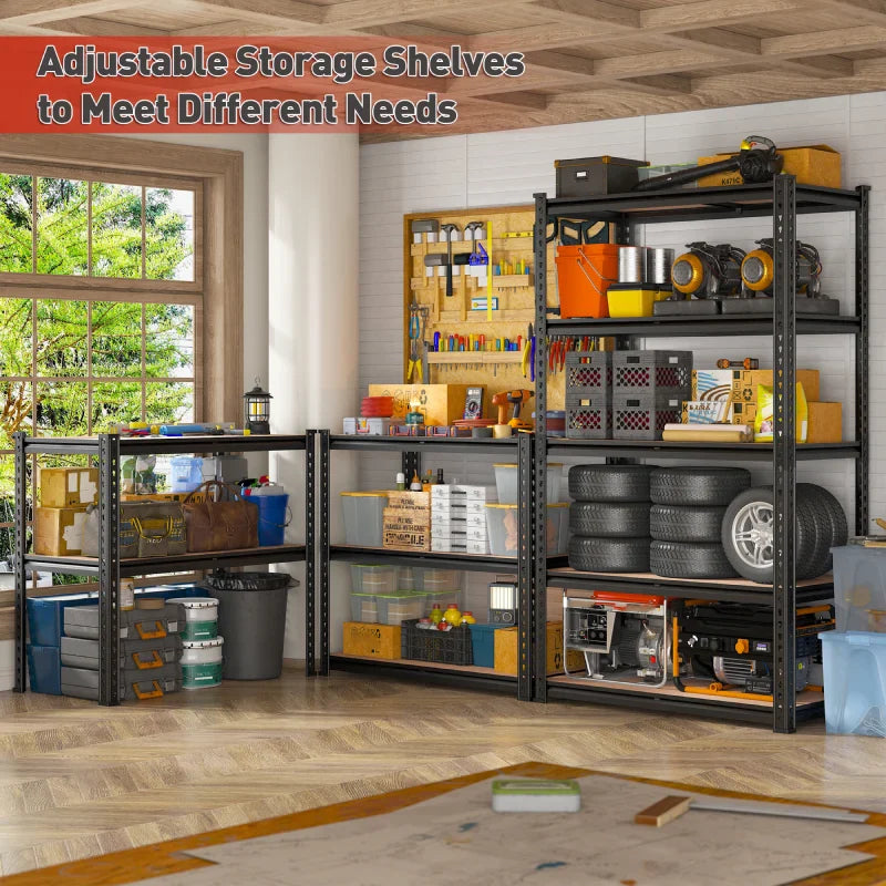 【🔥Factory Direct Clearout Sale🔥】35.5“W Garage Storage Shelves, 5-Tier Adjustable Storage Rack, 2000 Lbs Heavy Duty Shelving Units, Metal Shelves for Pantry Kitchen Dorm
