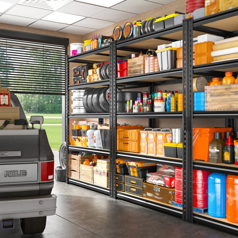 【🔥Factory Direct Clearout Sale🔥】35.5”W Garage Shelves Set of 2, 5-Tier Adjustable Metal Shelving Unit Load 2000 lbs, Storage Shelves for Basement Pantry Closet