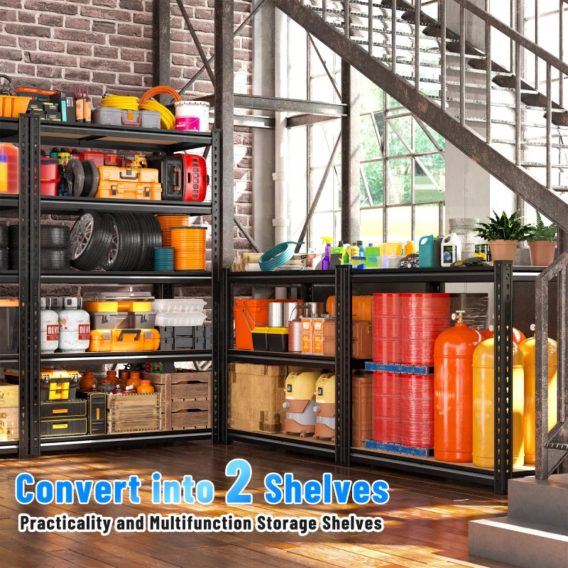 【🔥Factory Direct Clearout Sale🔥】35.5”W Garage Shelves Set of 2, 5-Tier Adjustable Metal Shelving Unit Load 2000 lbs, Storage Shelves for Basement Pantry Closet