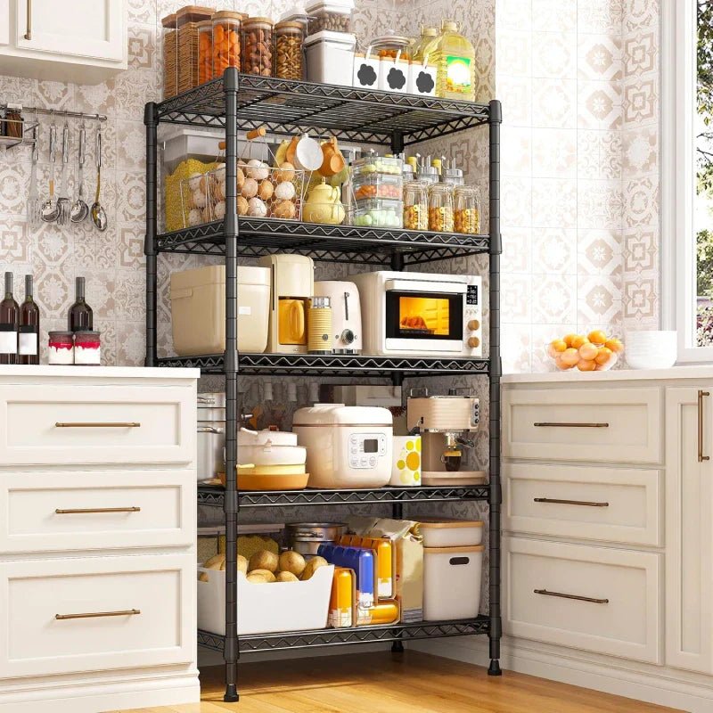 【🔥Factory Direct Clearout Sale🔥】21.6"W Storage Shelves, 5-Tier Adjustable Wire Shelving, Metal Rack for Kitchen Pantry Storage