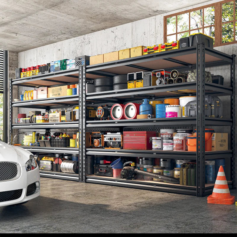 【🔥Factory Direct Clearout Sale🔥】2 Pack Garage Shelf, 48.2''W Adjustable Steel Shelving Rack Load 3000lbs, Boltless Shelving for Basement Warehouse Commercial