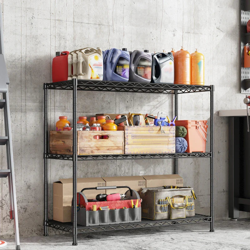 【🔥Factory Direct Clearout Sale🔥】3-Shlef Metal Shelves, Adjustable Steel Wire Shelving Units, Storage Rack for Kitchen Pantry Closet Dorm