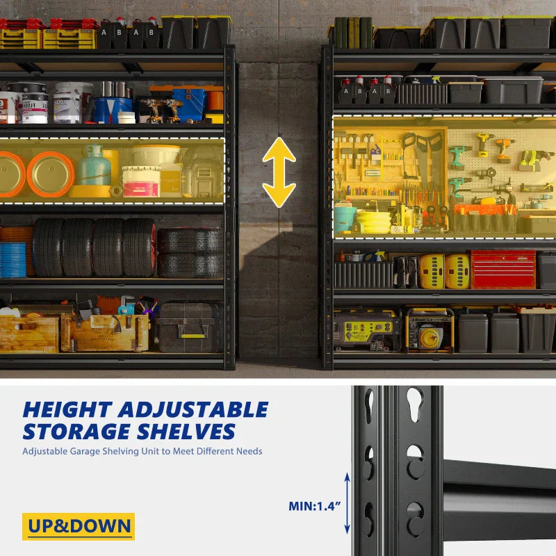 【🔥Factory Direct Clearout Sale🔥】2 Pack 48"W Storage Shelves, 3000lbs Steel Shelving Racks, Freestanding Garage shelving for Basement Warehouse