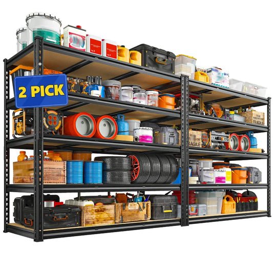 【🔥Factory Direct Clearout Sale🔥】2 Pack 48"W Storage Shelves, 3000lbs Steel Shelving Racks, Freestanding Garage shelving for Basement Warehouse