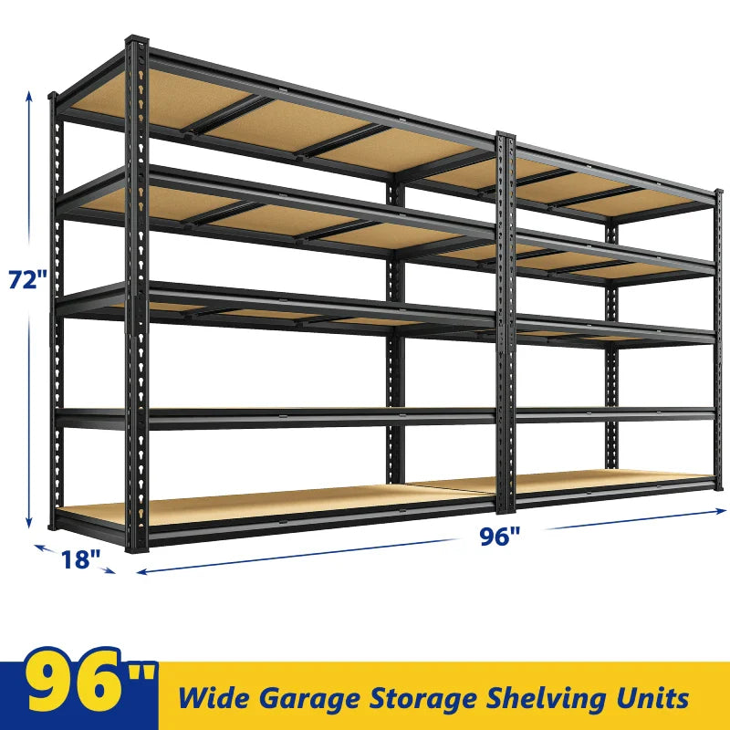【🔥Factory Direct Clearout Sale🔥】2 Pack 48"W Storage Shelves, 3000lbs Steel Shelving Racks, Freestanding Garage shelving for Basement Warehouse
