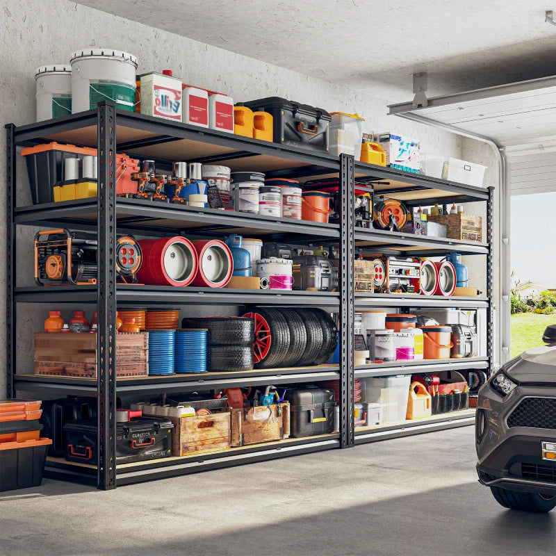 【🔥Factory Direct Clearout Sale🔥】2 Pack 48"W Storage Shelves, 3000lbs Steel Shelving Racks, Freestanding Garage shelving for Basement Warehouse