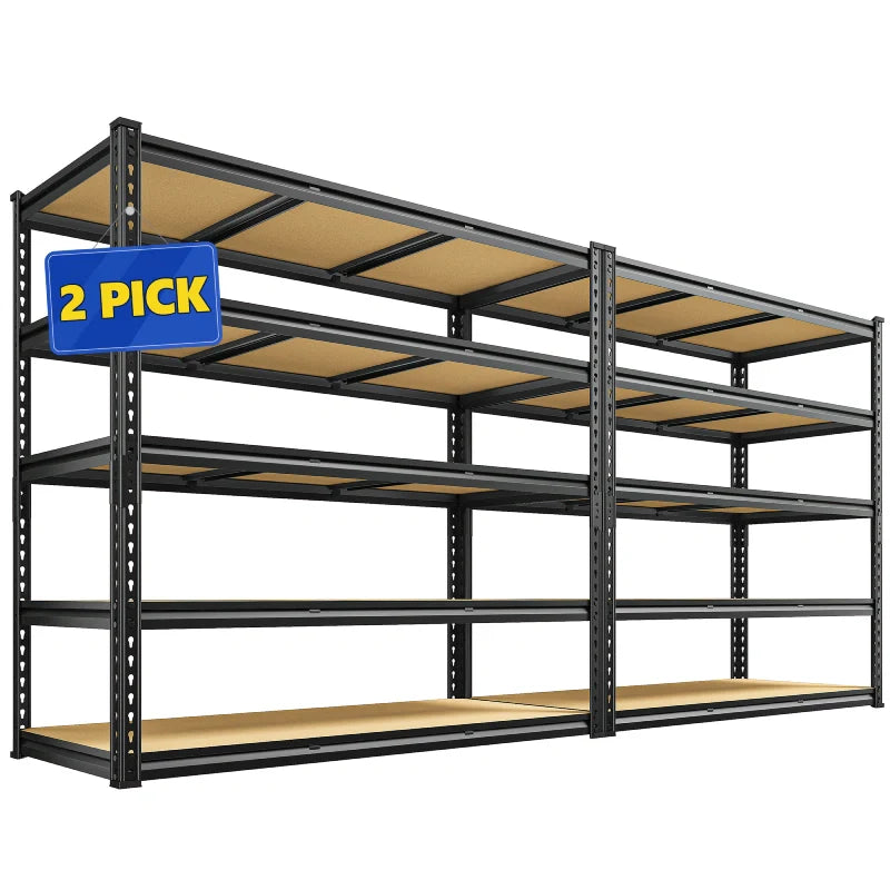 【🔥Factory Direct Clearout Sale🔥】2 Pack 48"W Storage Shelves, 3000lbs Steel Shelving Racks, Freestanding Garage shelving for Basement Warehouse