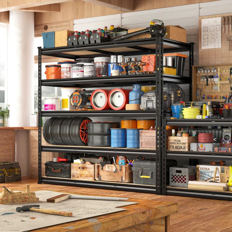 【🔥Factory Direct Clearout Sale🔥】48" W Garage Storage Shelves, 3000lbs Heavy Duty Steel Shelving Racks, Adjustable Metal Racks for Basement Warehouse Commercial