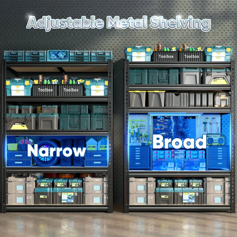 【🔥Factory Direct Clearout Sale🔥】40”W Storage Shelves, Heavy Duty Garage Shelving Load 2,500lbs , Metal Shelves for Pantry Kitchen Basement Closet