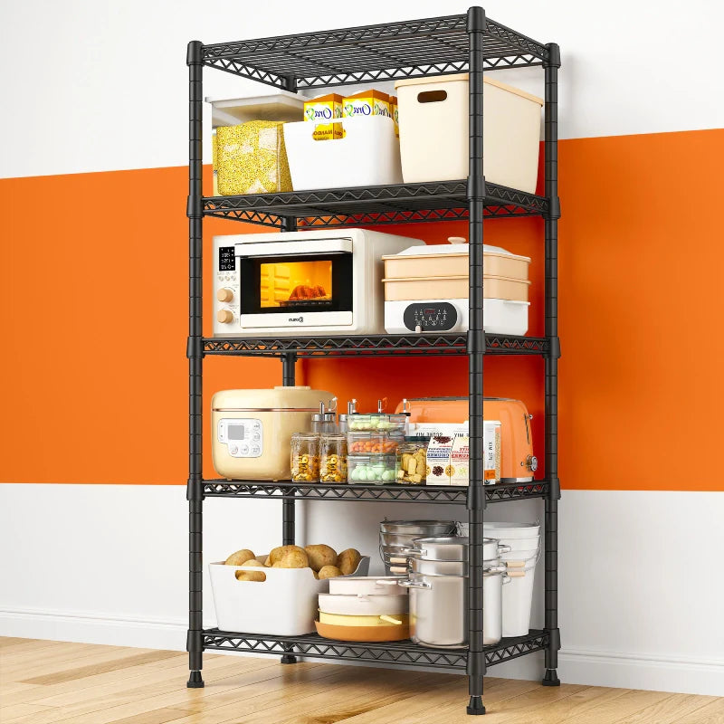 【🔥Factory Direct Clearout Sale🔥】21.5"W Wire Shelving Units, 5-Tier Adjustable, 1000lbs Metal Wire Racks for Pantry Kitchen Dorm