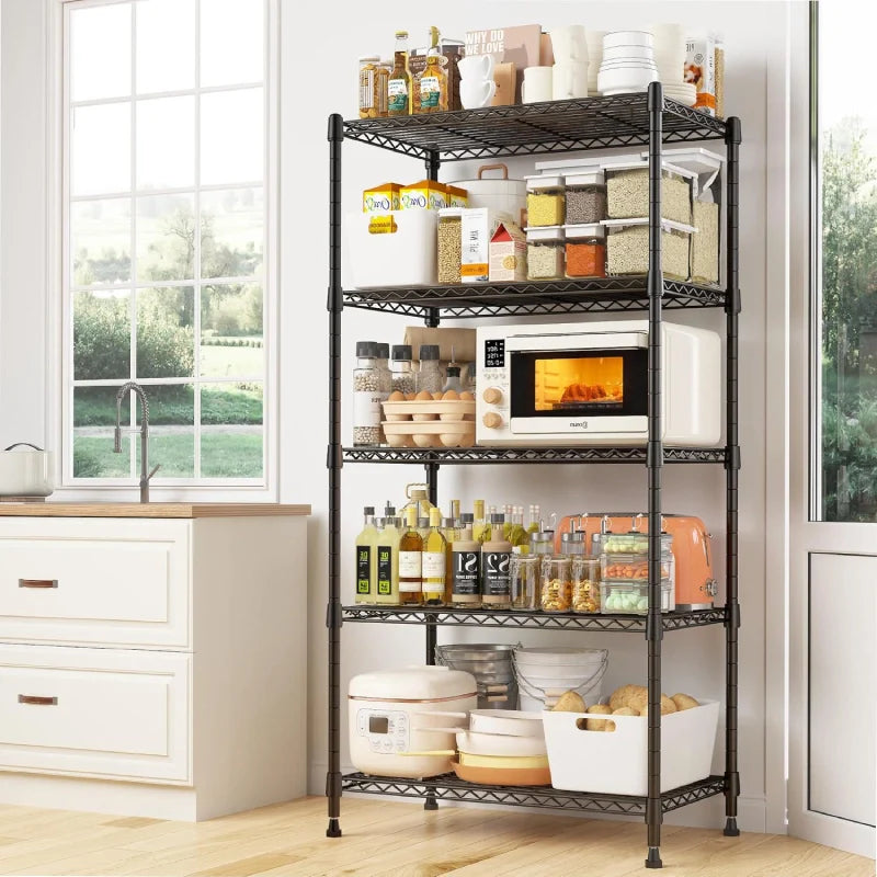 【🔥Factory Direct Clearout Sale🔥】21.5"W Wire Shelving Units, 5-Tier Adjustable, 1000lbs Metal Wire Racks for Pantry Kitchen Dorm