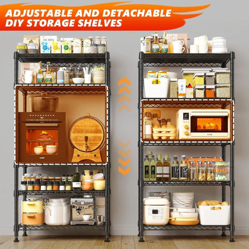 【🔥Factory Direct Clearout Sale🔥】21.5"W Wire Shelving Units, 5-Tier Adjustable, 1000lbs Metal Wire Racks for Pantry Kitchen Dorm