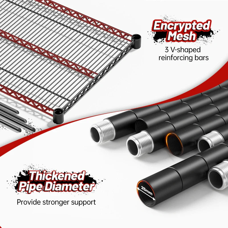 【🔥Factory Direct Clearout Sale🔥】55.5"W Wire Shelving, 3200 lbs Heavy Duty Storage Racks, Metal Shelves for Garage Kitchen Basement