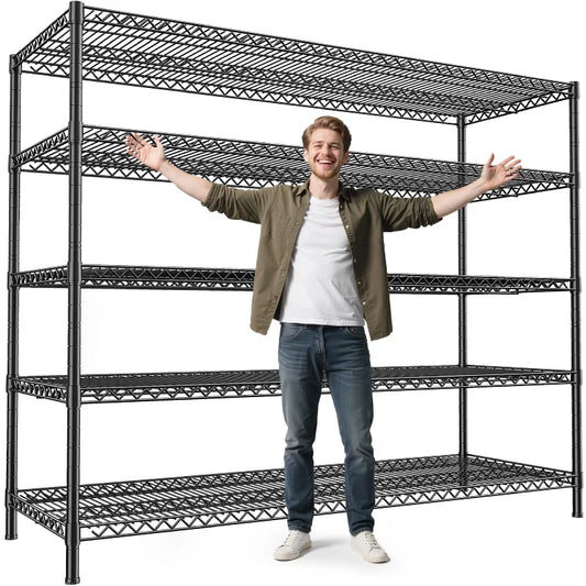 【🔥Factory Direct Clearout Sale🔥】55.5"W Wire Shelving, 3200 lbs Heavy Duty Storage Racks, Metal Shelves for Garage Kitchen Basement