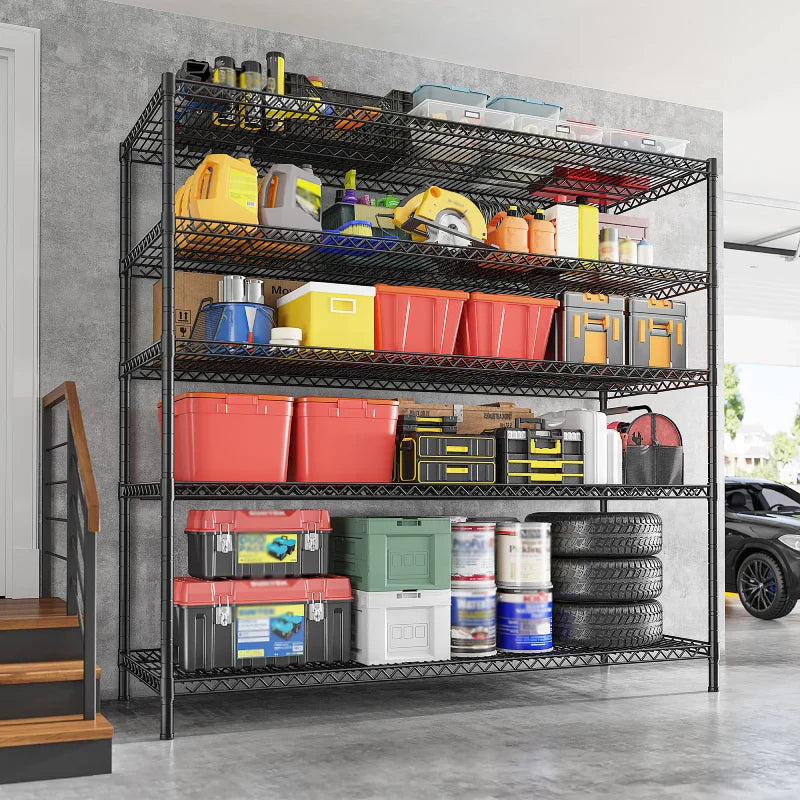【🔥Factory Direct Clearout Sale🔥】55.5"W Wire Shelving, 3200 lbs Heavy Duty Storage Racks, Metal Shelves for Garage Kitchen Basement