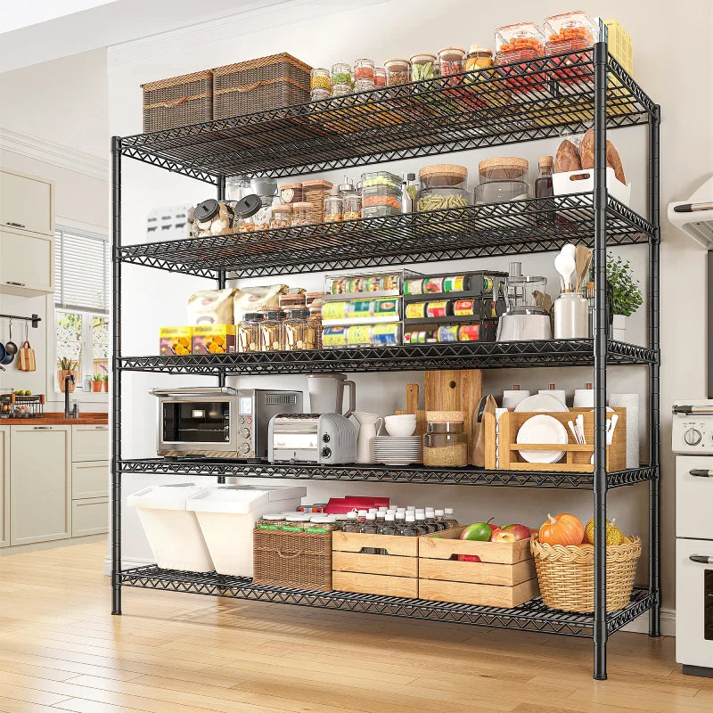 【🔥Factory Direct Clearout Sale🔥】55.5"W Wire Shelving, 3200 lbs Heavy Duty Storage Racks, Metal Shelves for Garage Kitchen Basement