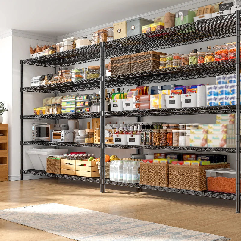 【🔥Factory Direct Clearout Sale🔥】55.5"W Wire Shelving, 3200 lbs Heavy Duty Storage Racks, Metal Shelves for Garage Kitchen Basement
