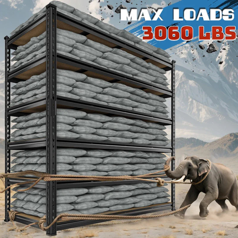 【🔥Factory Direct Clearout Sale🔥】55"W Boltless Shelving Units, 6-Tier Heavy Duty Freestanding Garage Shelves Load 3060lbs, Steel Storage Racks for Pantry Basement Commercial