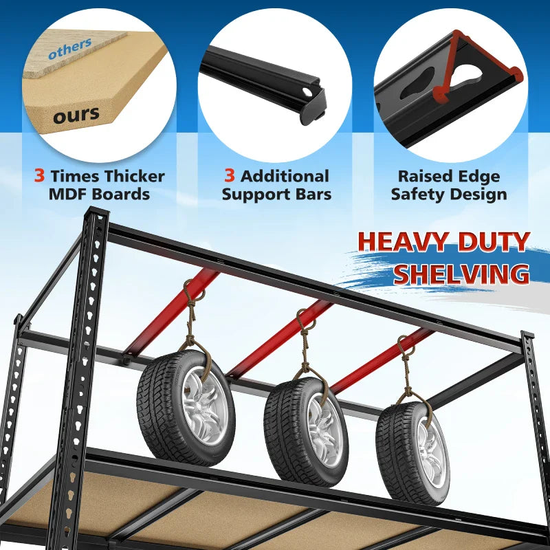 【🔥Factory Direct Clearout Sale🔥】55"W Boltless Shelving Units, 6-Tier Heavy Duty Freestanding Garage Shelves Load 3060lbs, Steel Storage Racks for Pantry Basement Commercial