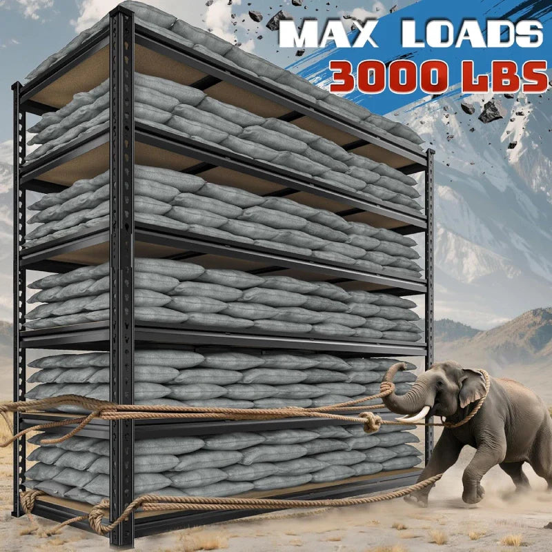 【🔥Factory Direct Clearout Sale🔥】59.8”W Boltless Shelving Units, 6-Tier Heavy Duty Steel Garage Shelf Load 3000lbs, Commercial Shelving Rack for Pantry Kitchen Basement