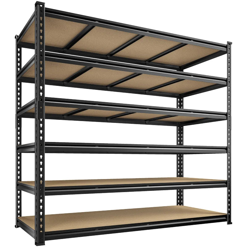 【🔥Factory Direct Clearout Sale🔥】59.8”W Boltless Shelving Units, 6-Tier Heavy Duty Steel Garage Shelf Load 3000lbs, Commercial Shelving Rack for Pantry Kitchen Basement