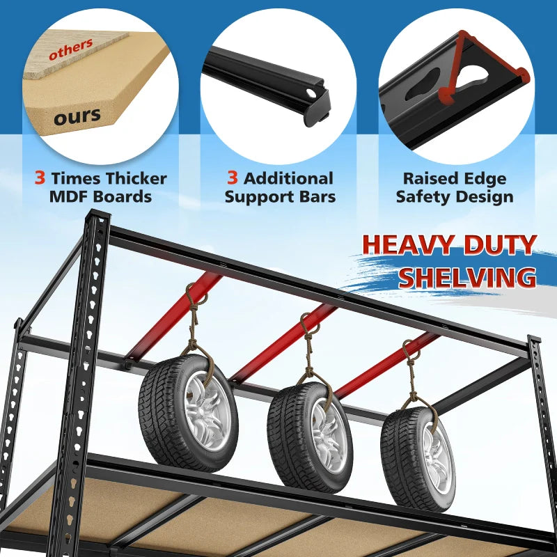 【🔥Factory Direct Clearout Sale🔥】59.8”W Boltless Shelving Units, 6-Tier Heavy Duty Steel Garage Shelf Load 3000lbs, Commercial Shelving Rack for Pantry Kitchen Basement