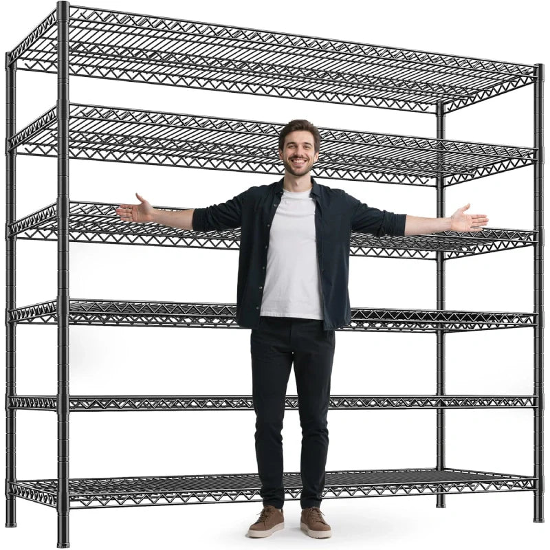 【🔥Factory Direct Clearout Sale🔥】83”H 6-Tier Metal Wire Shelves, 3840lbs Heavy Duty Storage Shelves , Adjustable Storage Rack for Garage Kitchen Pantry Commercial