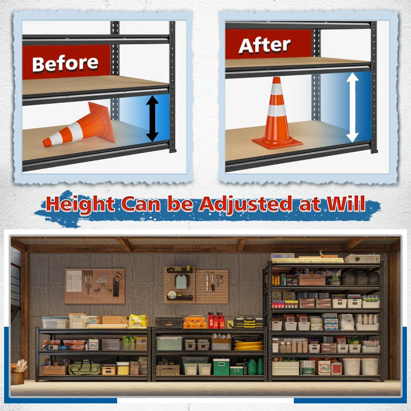 【🔥Factory Direct Clearout Sale🔥】55"W Boltless Shelving Units, 6-Tier Heavy Duty Freestanding Garage Shelves Load 3060lbs, Steel Storage Racks for Pantry Basement Commercial