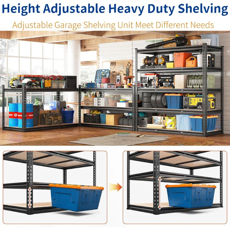 【🔥Factory Direct Clearout Sale🔥】48" W Garage Storage Shelves, 3000lbs Heavy Duty Steel Shelving Racks, Adjustable Metal Racks for Basement Warehouse Commercial