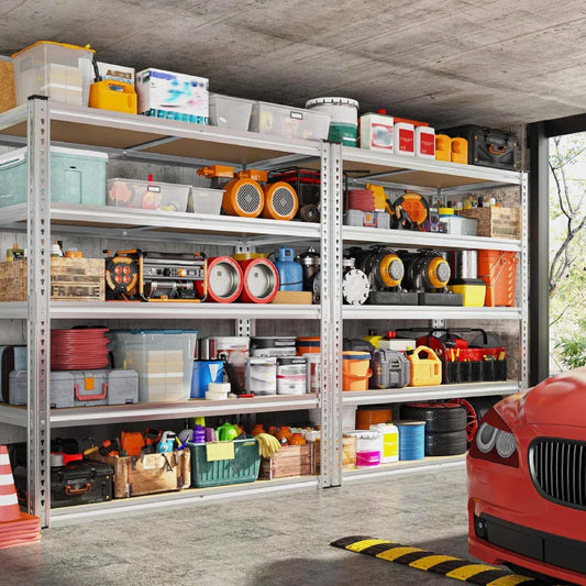 【🔥Factory Direct Clearout Sale🔥】Industrial Shleving Units, 2500lbs Heavy Duty Garage Shelves, Metal Storage Rack for Basement Warehouse Commercial, Galvanized