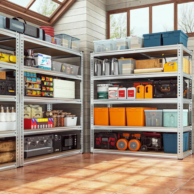 【🔥Factory Direct Clearout Sale🔥】Industrial Shleving Units, 2500lbs Heavy Duty Garage Shelves, Metal Storage Rack for Basement Warehouse Commercial, Galvanized