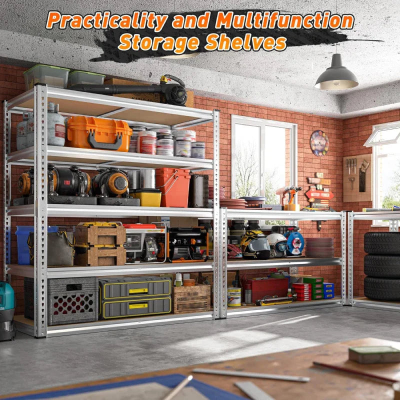 【🔥Factory Direct Clearout Sale🔥】Industrial Shleving Units, 2500lbs Heavy Duty Garage Shelves, Metal Storage Rack for Basement Warehouse Commercial, Galvanized