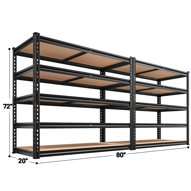 【🔥Factory Direct Clearout Sale🔥】2-Pack 40"W Garage Storage Shelves, 2500lbs Heavy Duty Steel Shelving, Adjustable Storage Rack for Basement Commercial