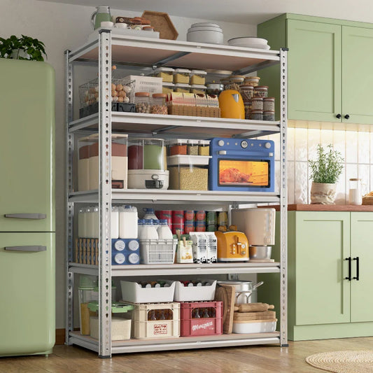 【🔥Factory Direct Clearout Sale🔥】35.5"W Garage Shelving, 5-Tier Adjustable Metal Shelves, Storage Rack for Kitchen Pantry Basement, Galvanized