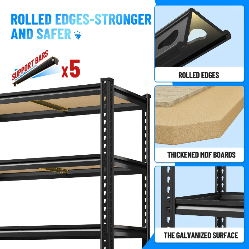 【🔥Factory Direct Clearout Sale🔥】35.5”W Garage Shelves Set of 2, 5-Tier Adjustable Metal Shelving Unit Load 2000 lbs, Storage Shelves for Basement Pantry Closet