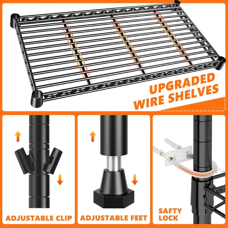 【🔥Factory Direct Clearout Sale🔥】21.5"W Wire Shelving Units, 5-Tier Adjustable, 1000lbs Metal Wire Racks for Pantry Kitchen Dorm